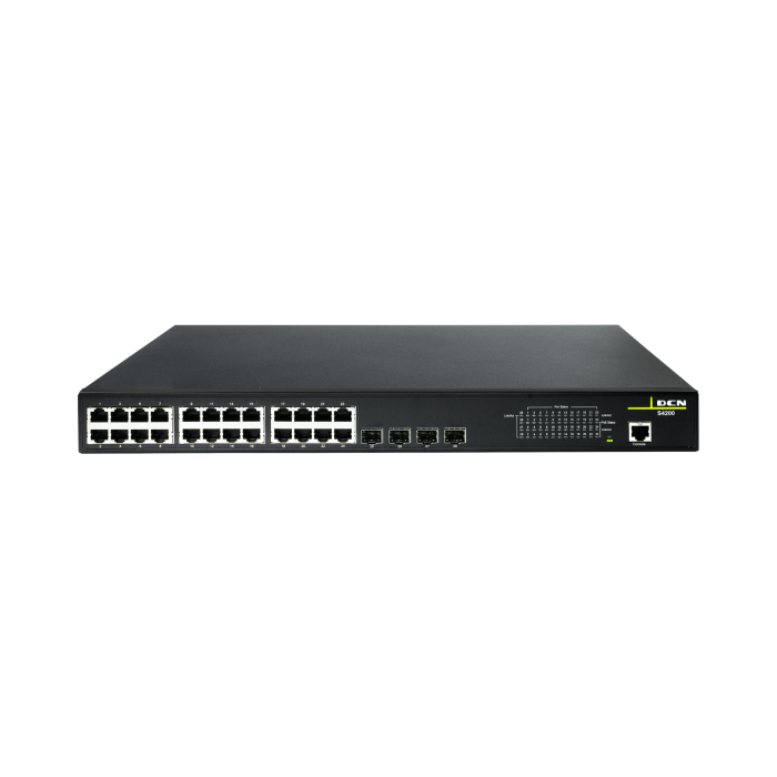 28-port GbE Managed switch PoE Switch –24x 10/100/1000 PoE+ and + 4x SFP, 200W PoE Budget