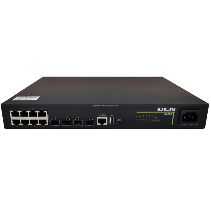 12-port GbE Managed switch PoE Switch –8x 10/100/1000 PoE+ and +  4x SFP+ 1/10G, 125W PoE Budget