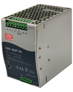 Zasilacz 480W - Meanwell SDR-480P-48, napięcie wejściowe 230V AC, napięcie wyjściowe 48V DC, budżet mocy 480W (0~20A), -25? +70?, DIN