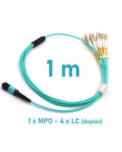 Patchcord OM4, MPO-F – 8xLC/UPC, 1m, splitter, breakout