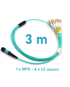Patchcord OM4, MPO-F – 8xLC/UPC, 3m, splitter, breakout