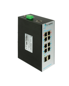 Zarządzalny przełącznik przemysłowy HiPoE Switch 8*10/100/1000Base-T RJ45, 2*1000M fiber ports (SFP)
