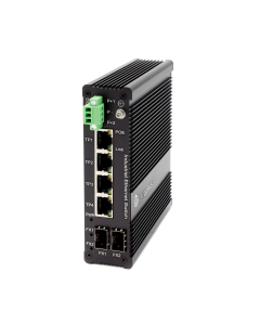 Przemysłowy przełącznik PoE Switch 4*10/100/1000Base-T RJ45, 2*1000M fiber ports (SFP)